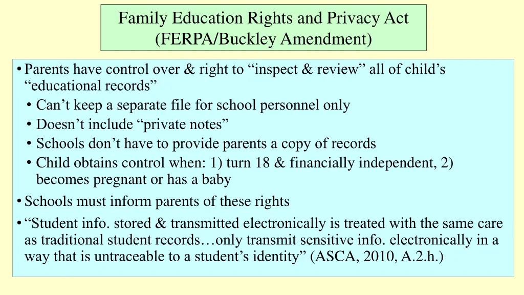 family education rights and privacy act ferpa