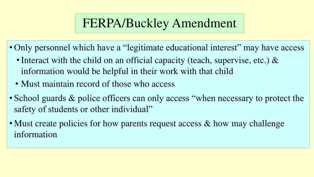 ferpa buckley amendment