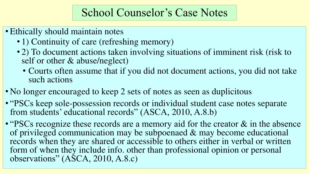 school counselor s case notes