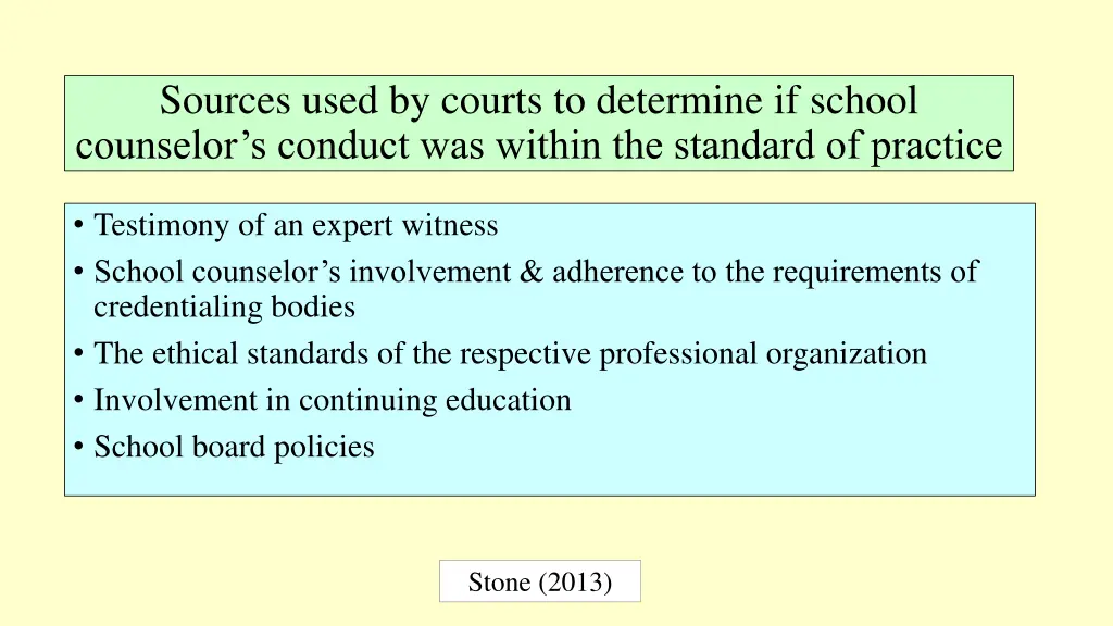 sources used by courts to determine if school