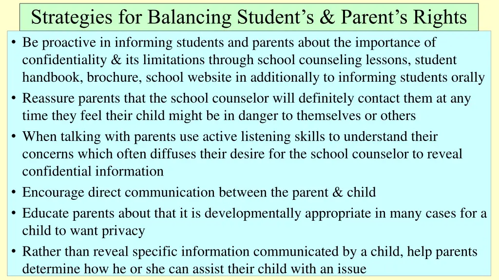 strategies for balancing student s parent