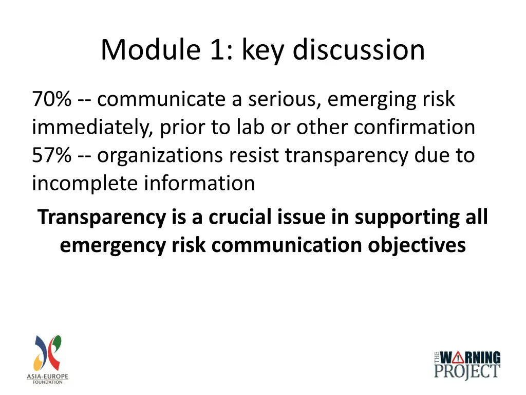 module 1 key discussion