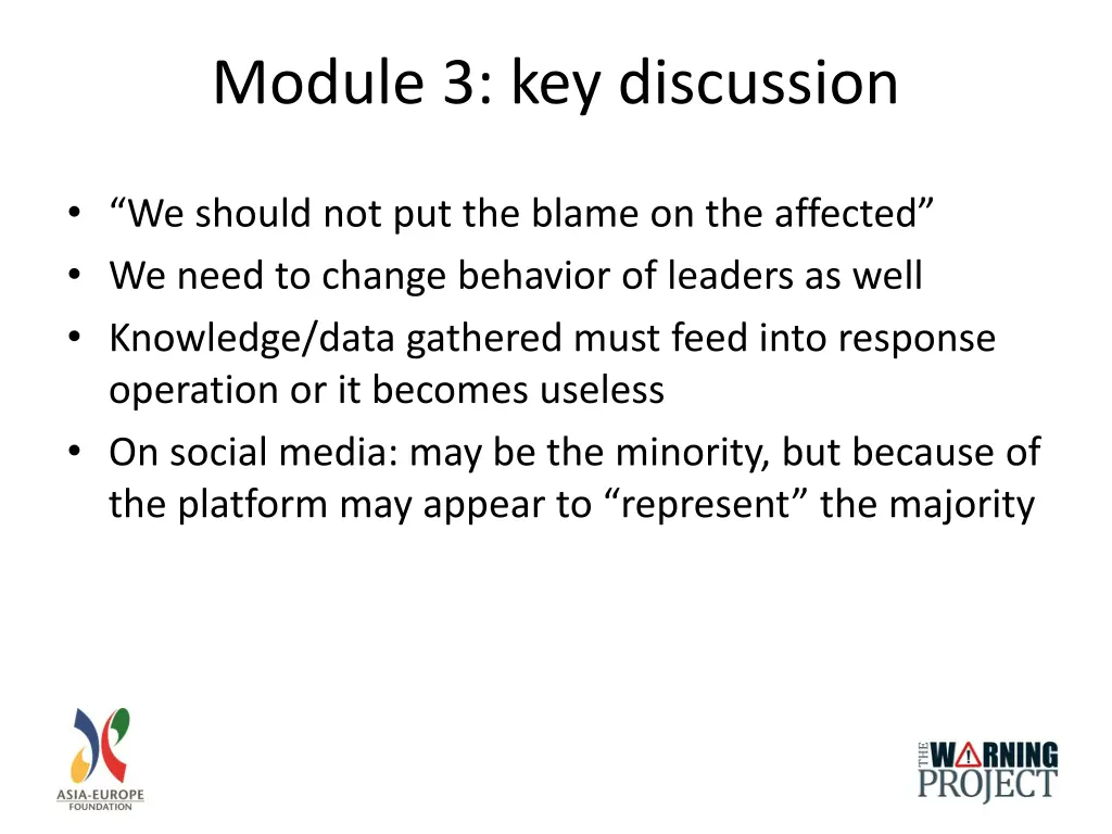 module 3 key discussion