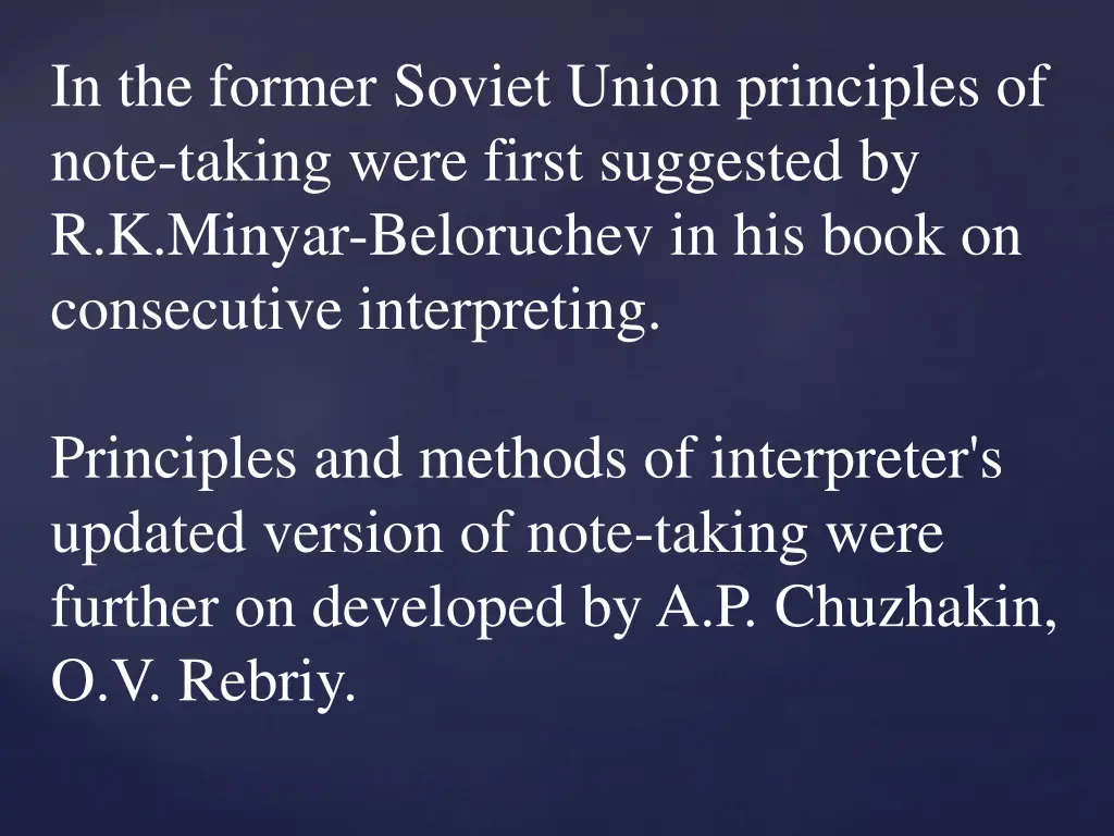 in the former soviet union principles of note