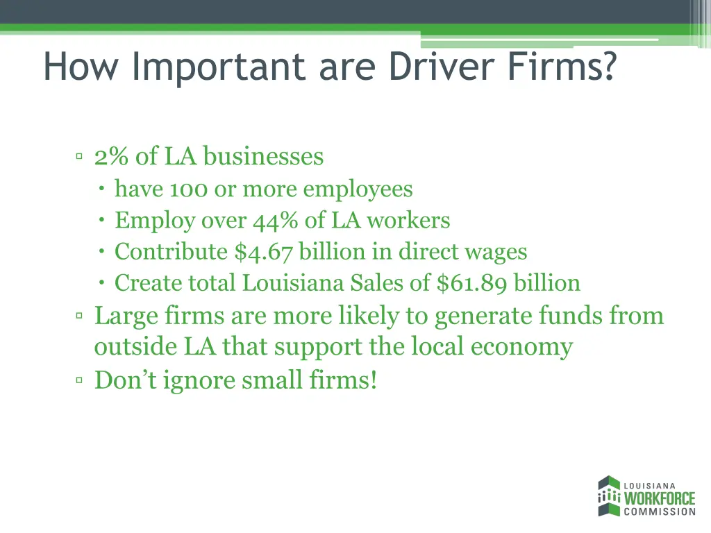 how important are driver firms