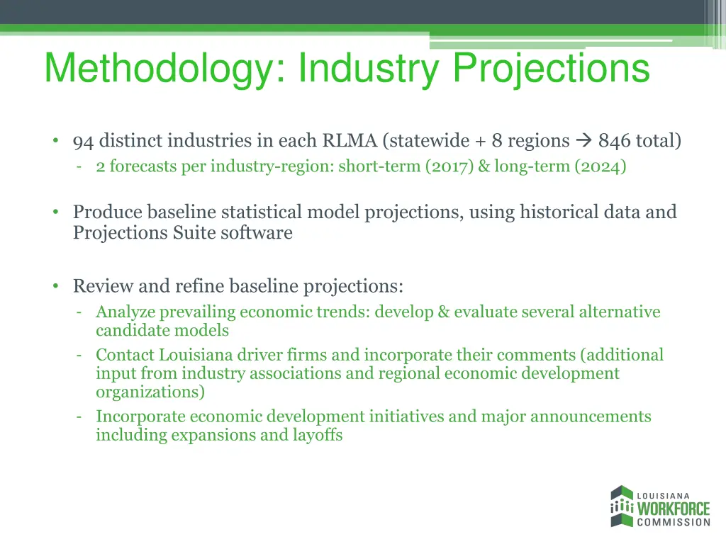 methodology industry projections