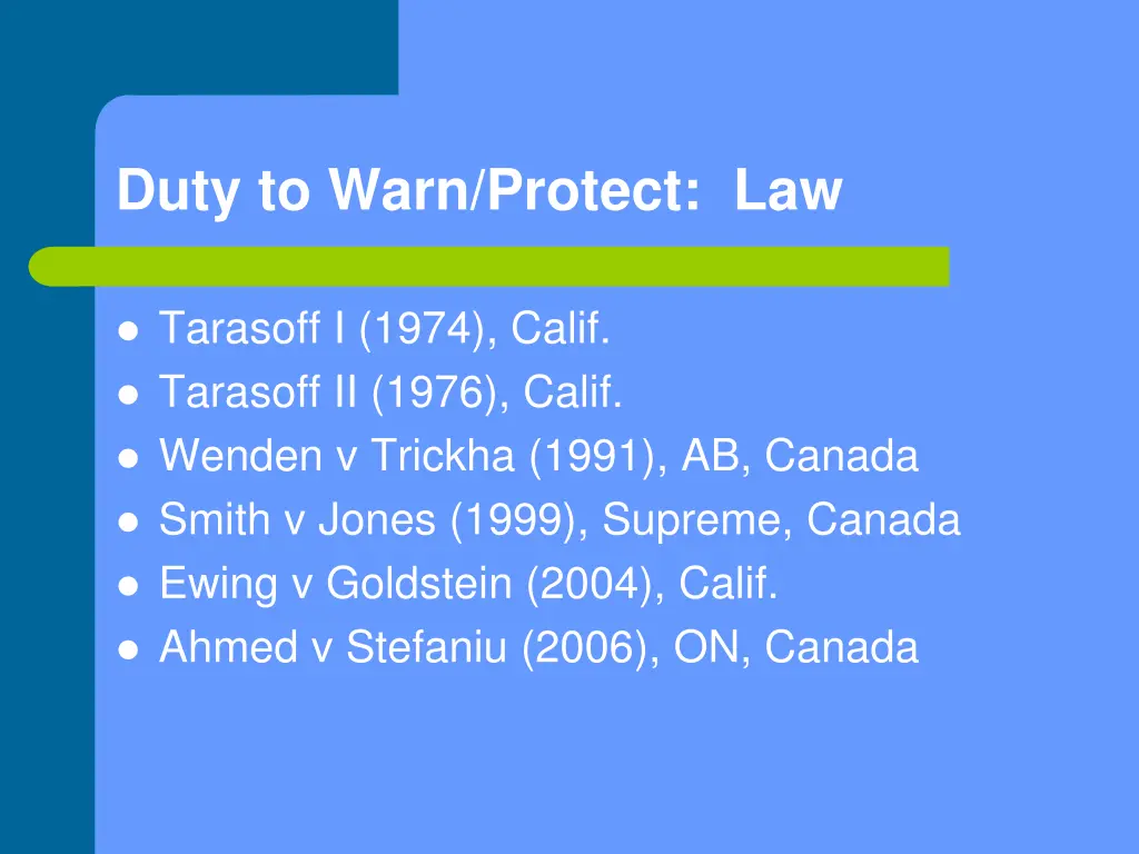 duty to warn protect law