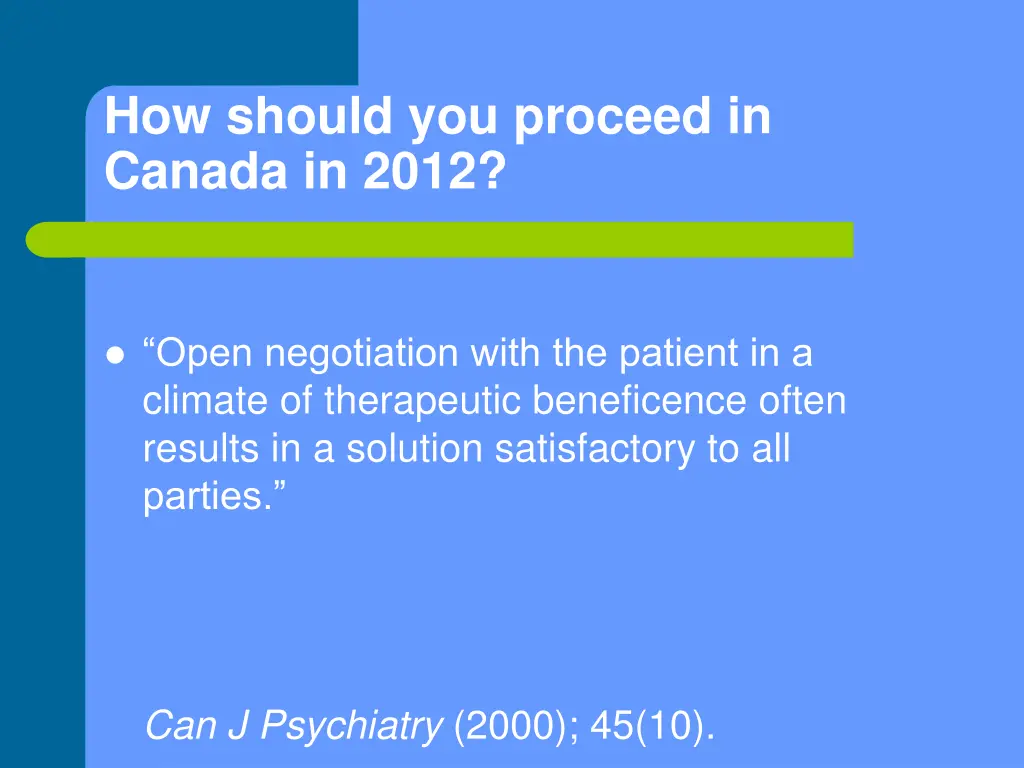 how should you proceed in canada in 2012 1