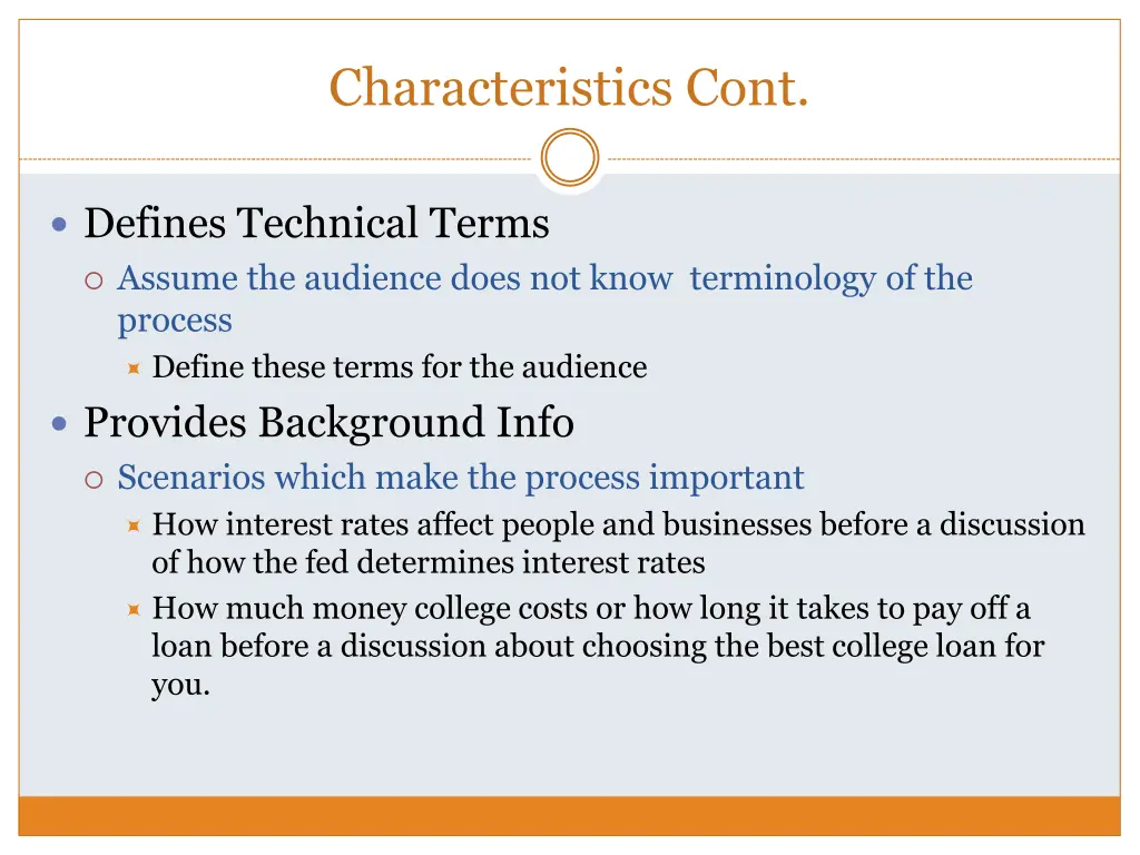 characteristics cont 1