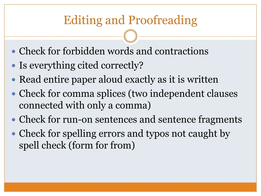 editing and proofreading