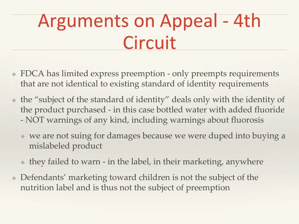 arguments on appeal 4th circuit