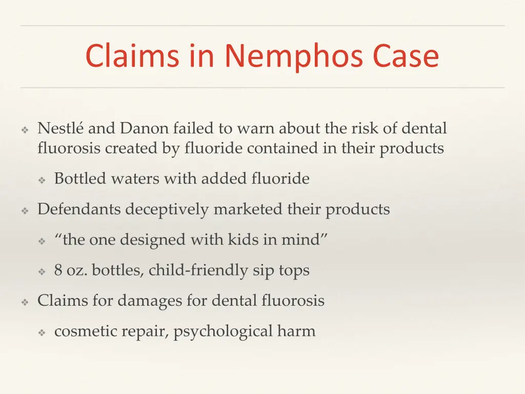 claims in nemphos case