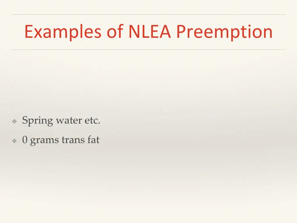 examples of nlea preemption