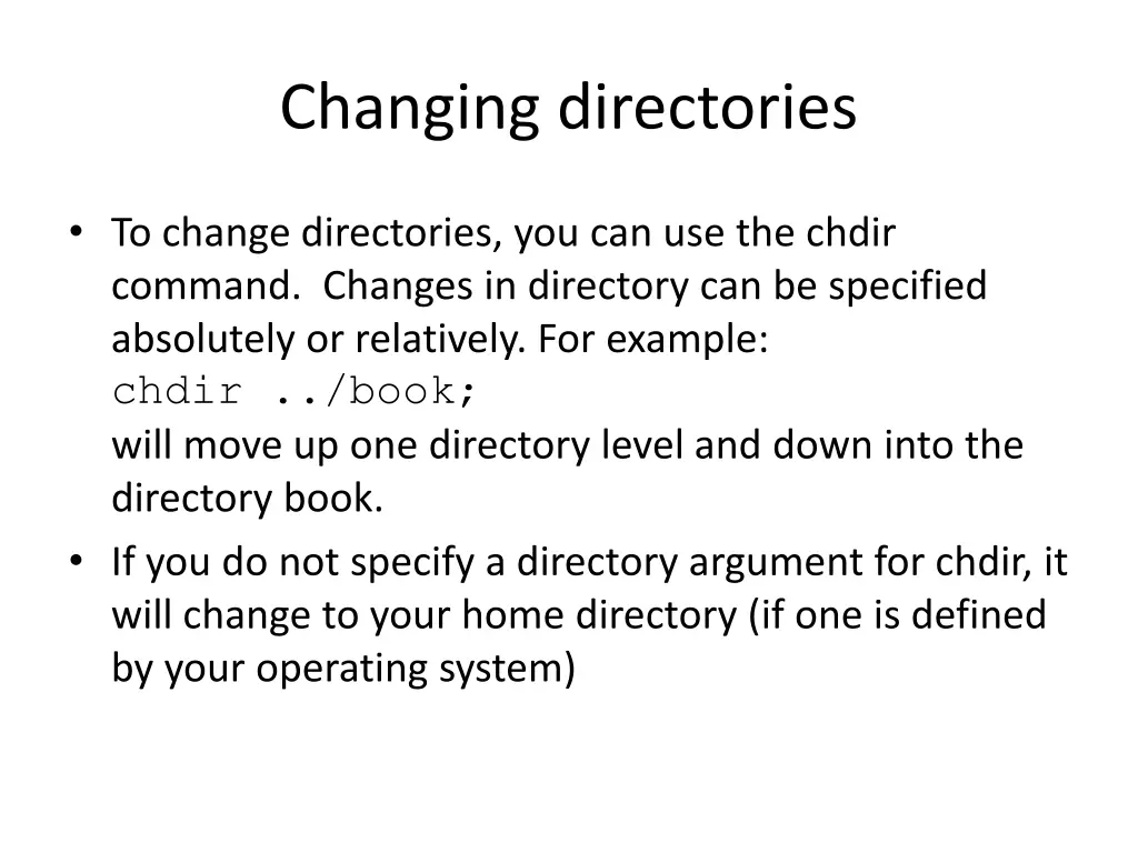 changing directories