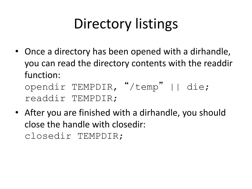 directory listings