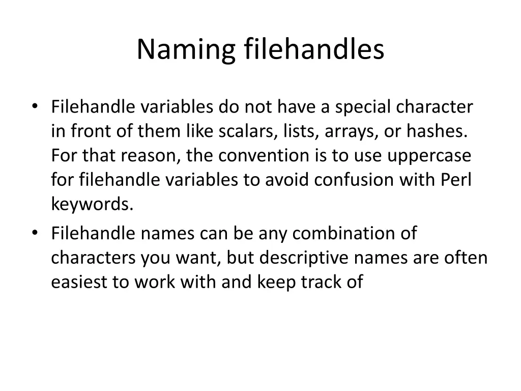 naming filehandles