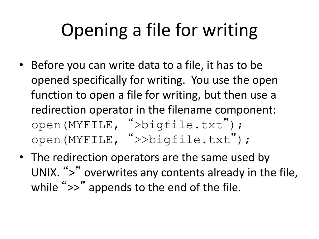 opening a file for writing