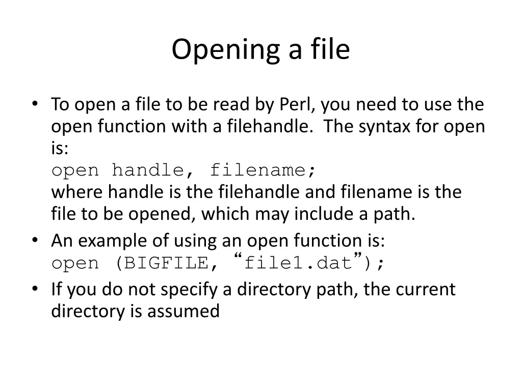 opening a file