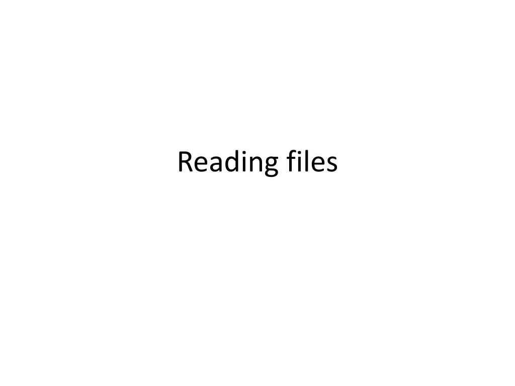 reading files