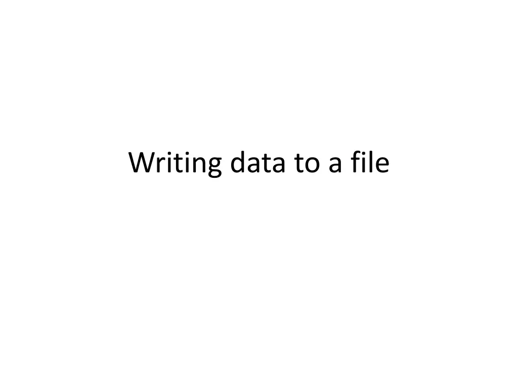 writing data to a file