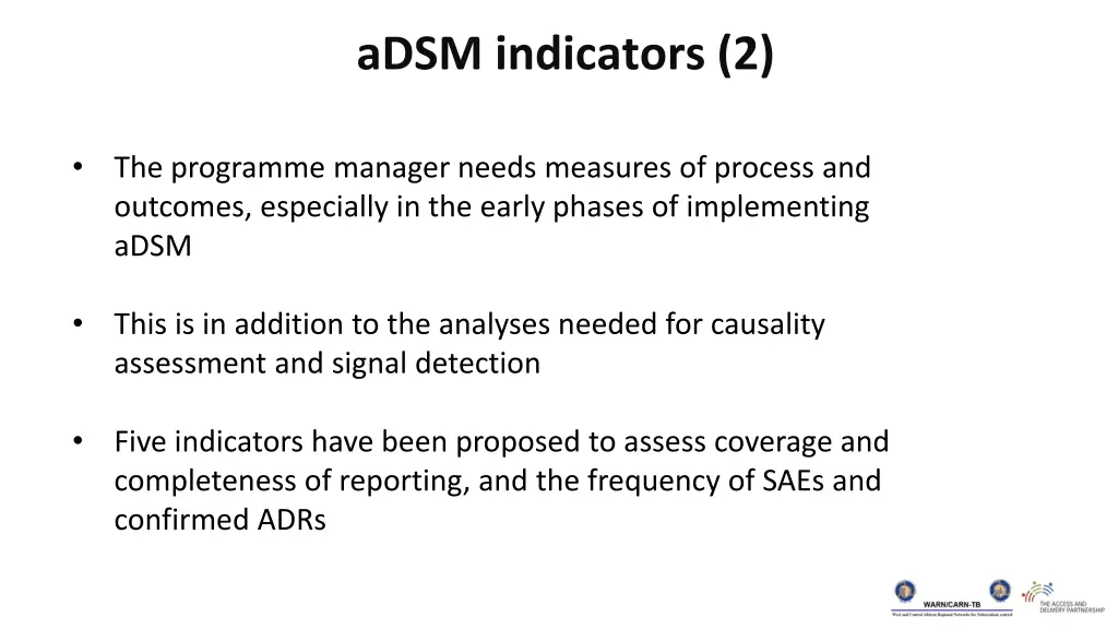 adsm indicators 2