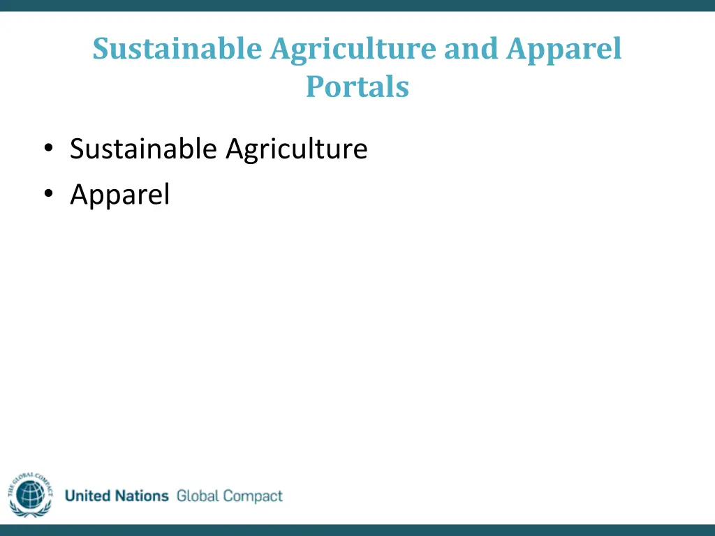 sustainable agriculture and apparel portals