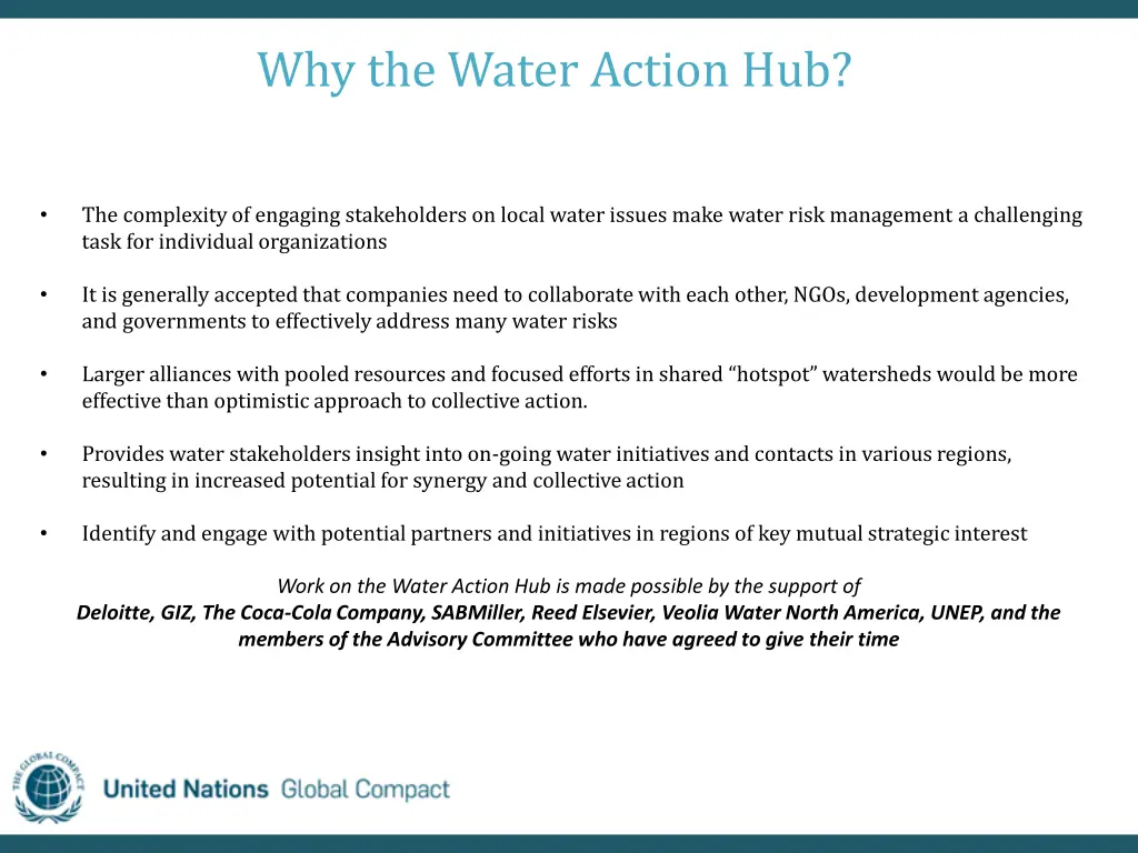 why the water action hub