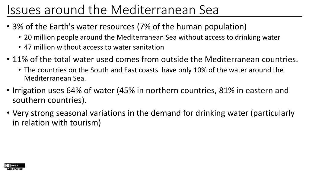 issues around the mediterranean