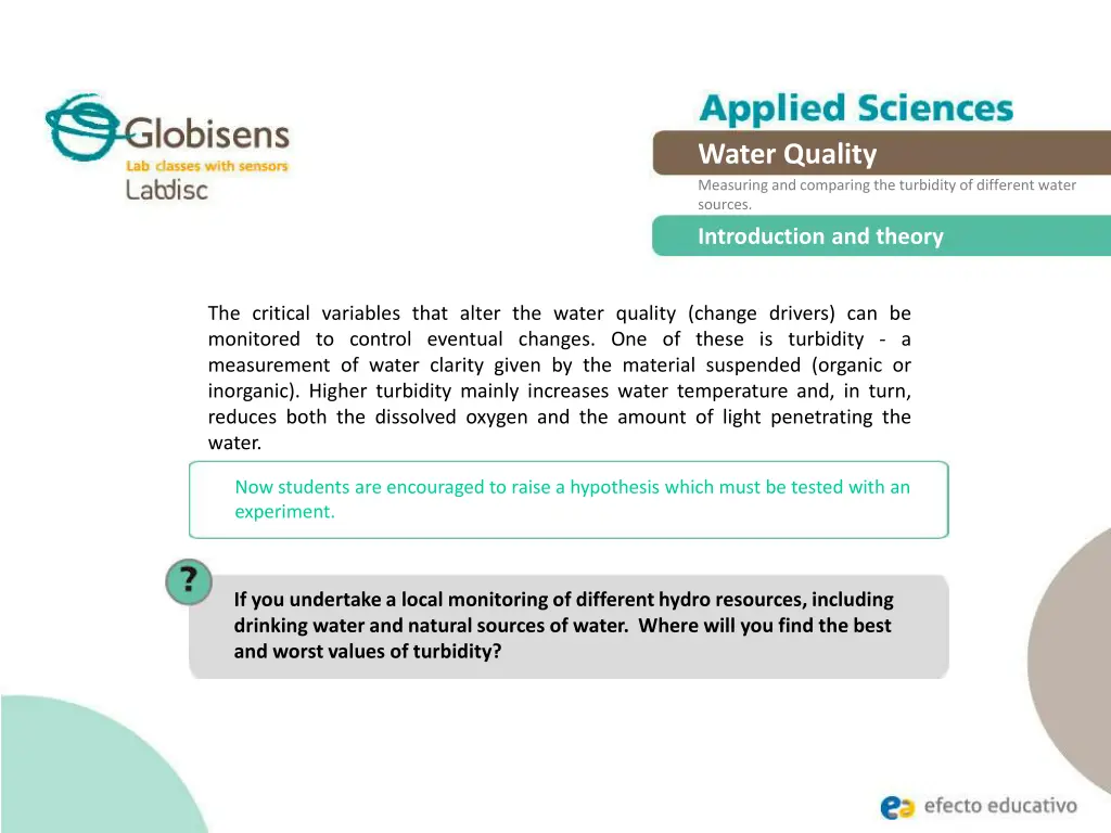 water quality measuring and comparing 4