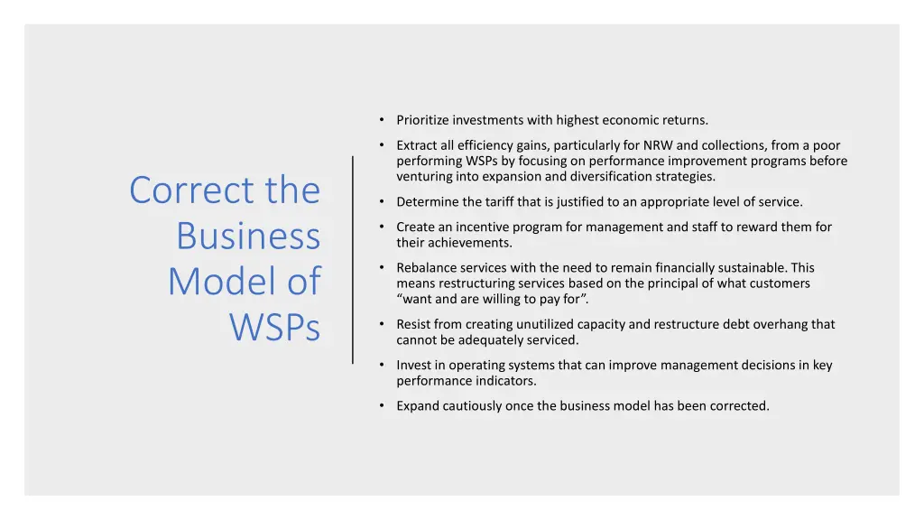 prioritize investments with highest economic