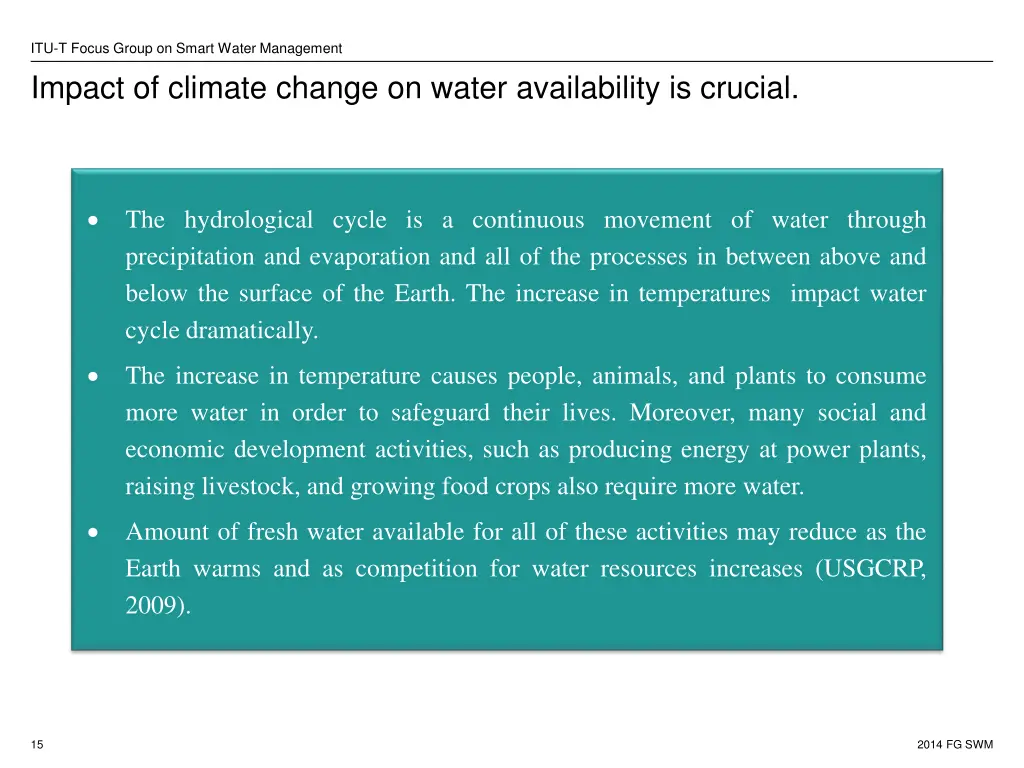 itu t focus group on smart water management 10