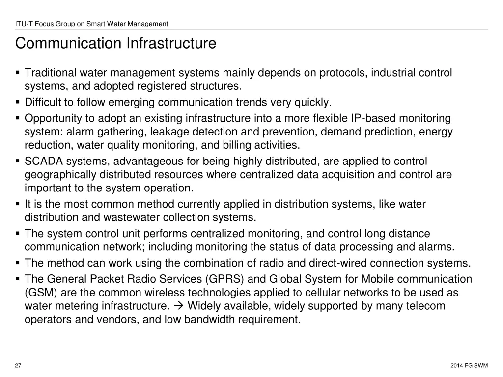 itu t focus group on smart water management 20