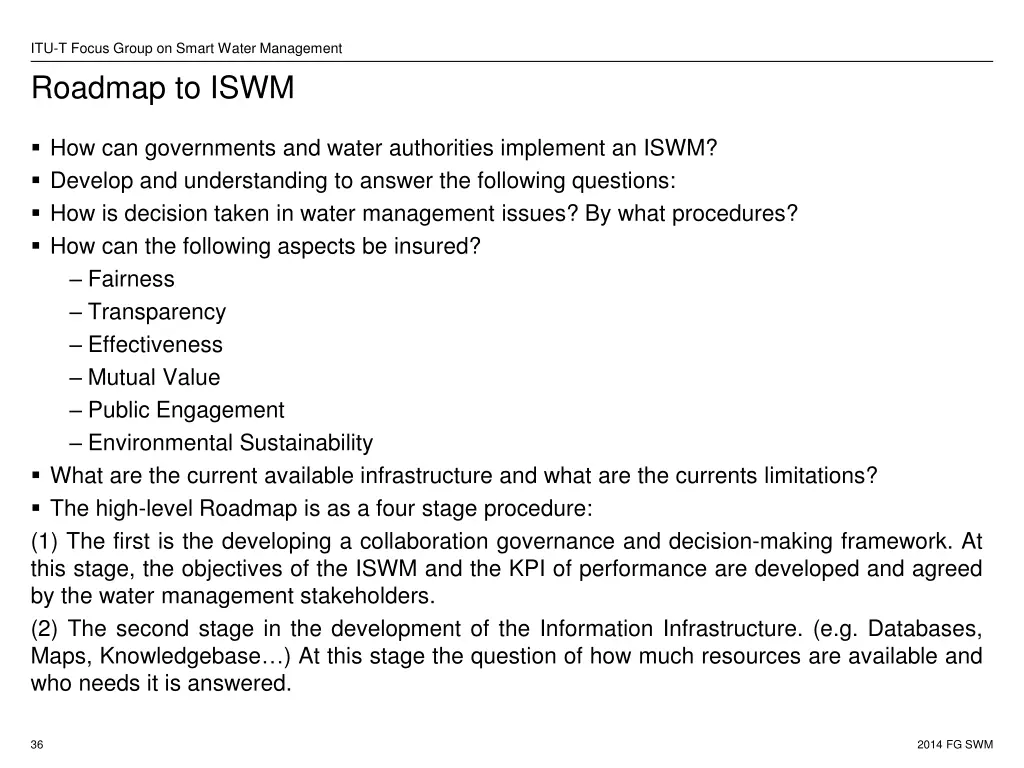 itu t focus group on smart water management 27