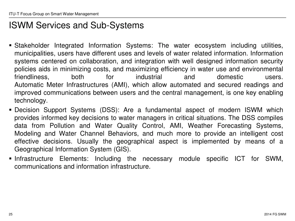 itu t focus group on smart water management iswm 1