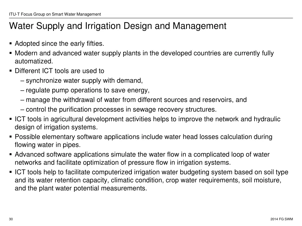 itu t focus group on smart water management water 3