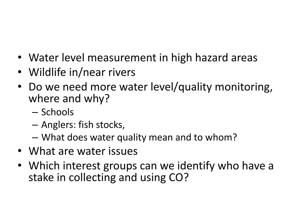 water level measurement in high hazard areas