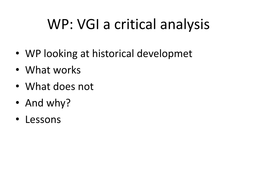 wp vgi a critical analysis