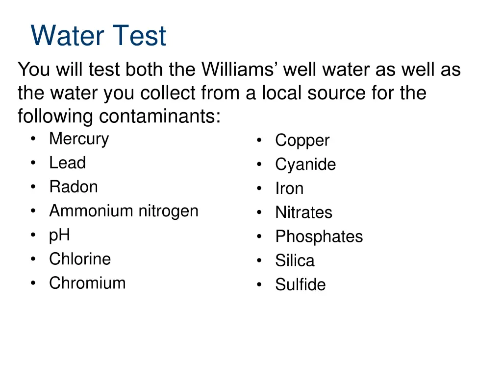 water test