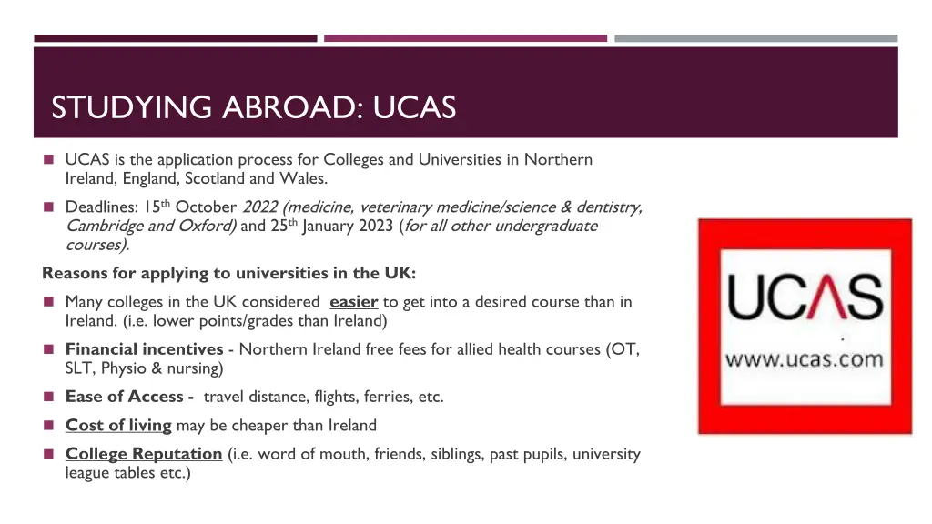 studying abroad ucas