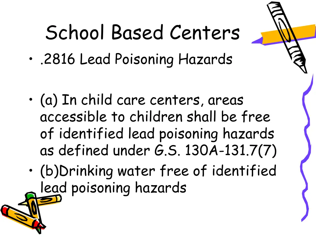 school based centers 2816 lead poisoning hazards