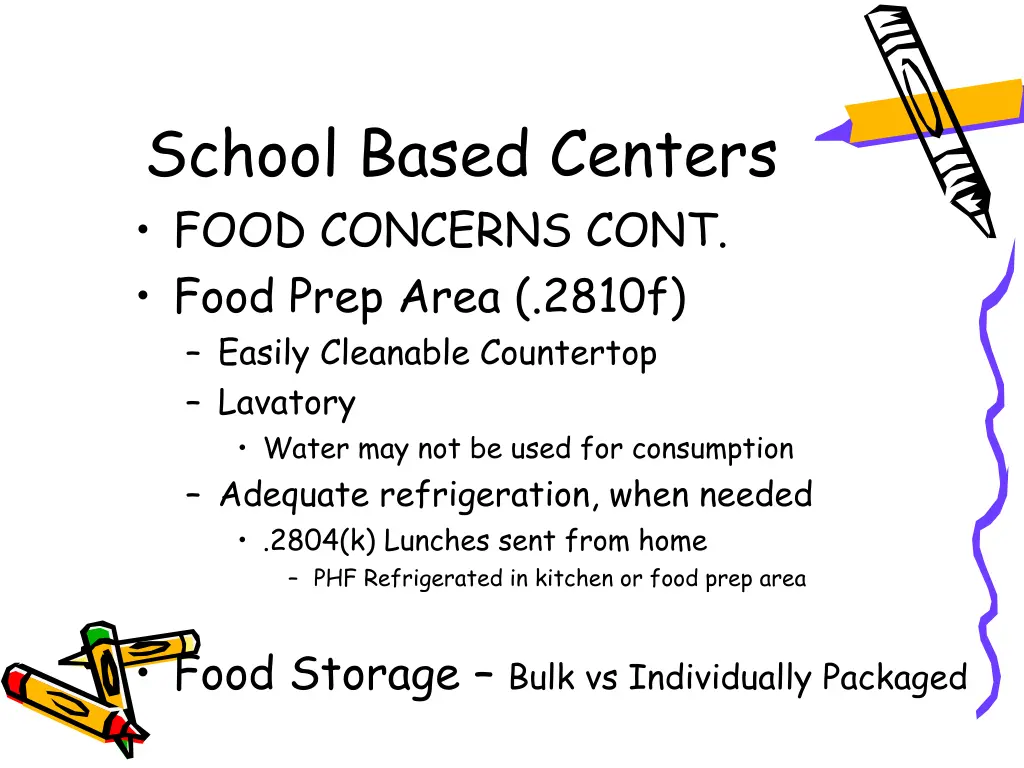 school based centers food concerns cont food prep