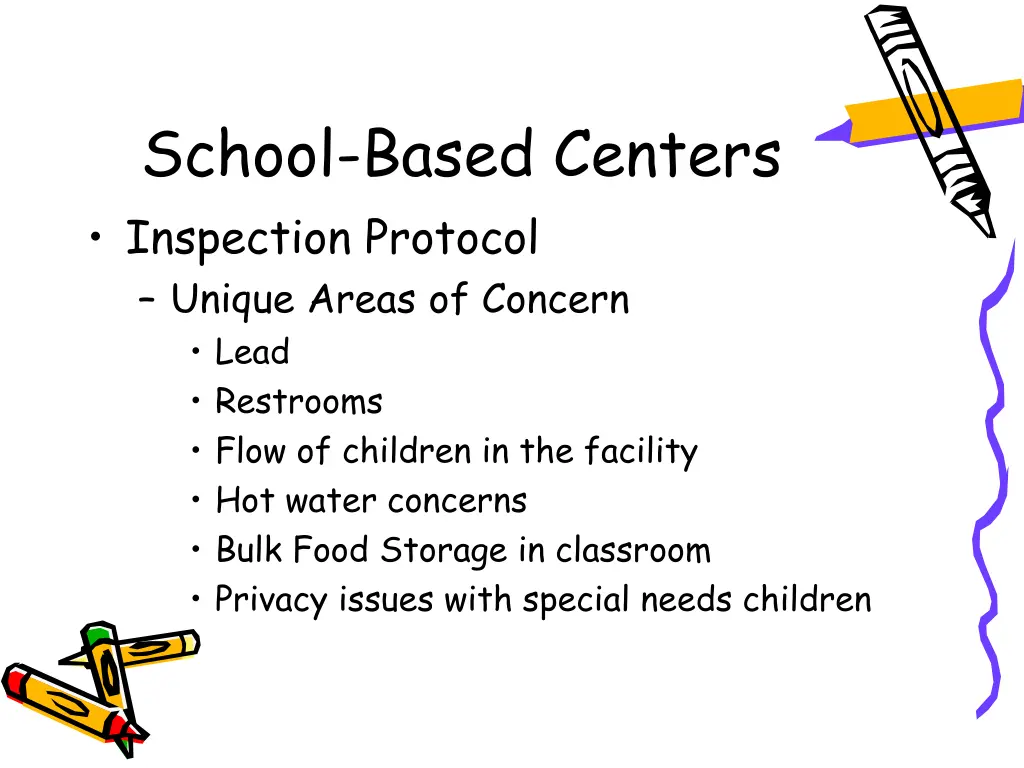 school based centers inspection protocol unique