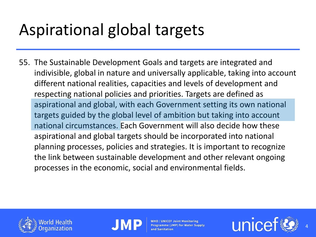 aspirational global targets