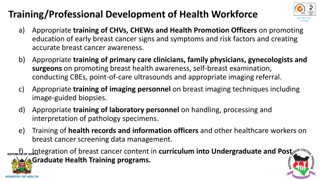 training professional development of health