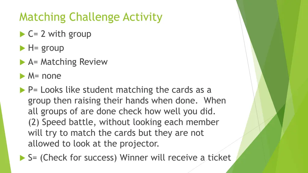 matching challenge activity