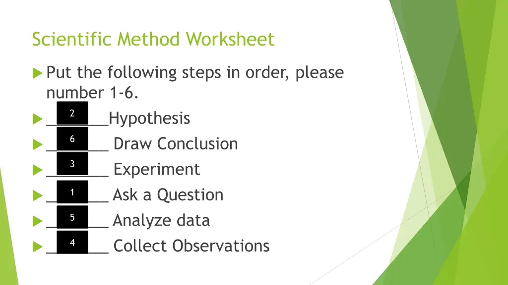 scientific method worksheet