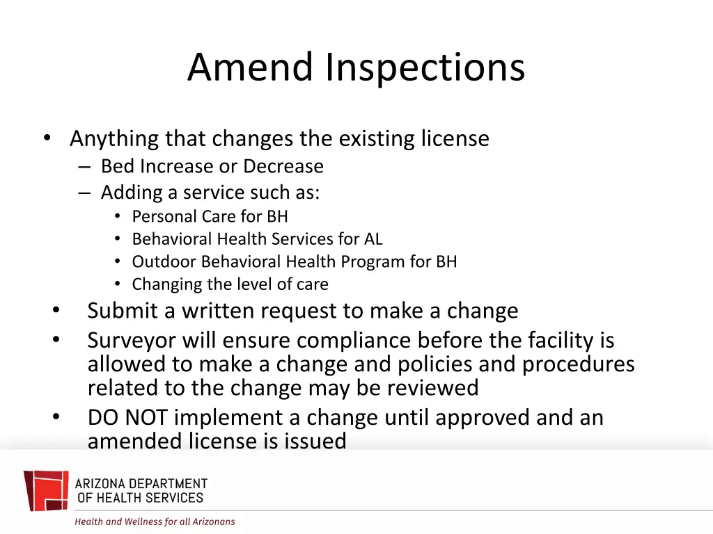 amend inspections