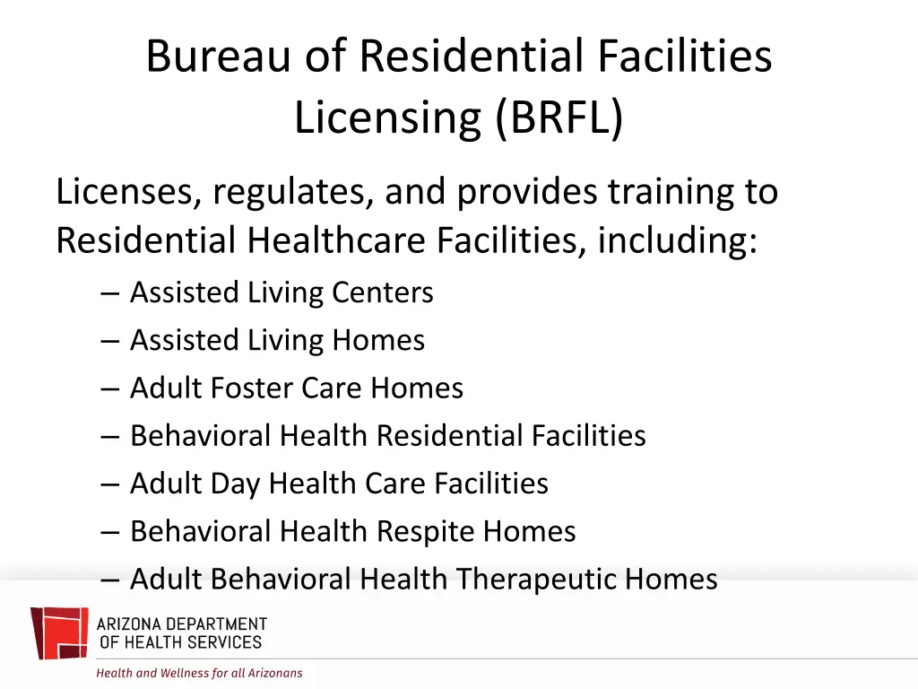 bureau of residential facilities licensing brfl