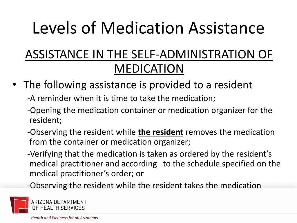 levels of medication assistance 2