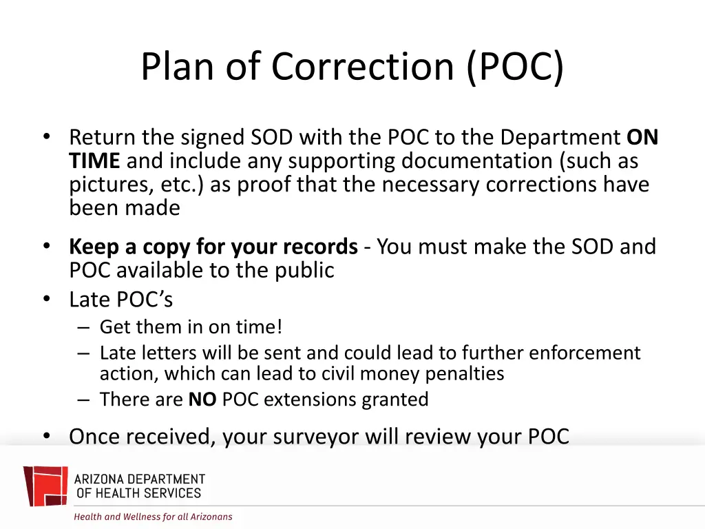 plan of correction poc 2